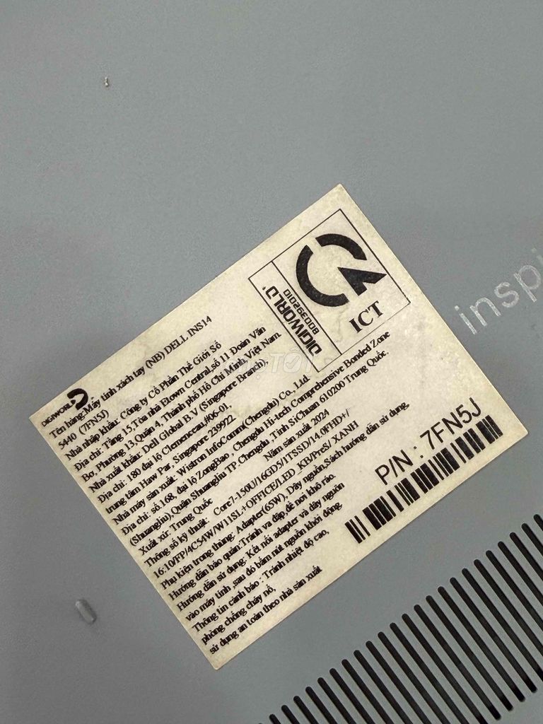 Dell Inspiron 14 5440 i7 16GB/1TB 14 inch Bạc. Mua bán Laptop tại Thành phố Thủ Đức Tp Hồ Chí Minh được đăng bởi Nguyễn Cường hình 1