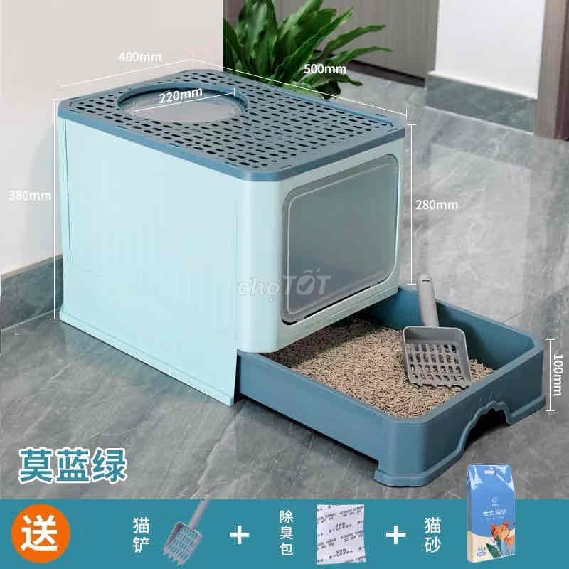 Chuồng vệ sinh mèo Nhựa Xanh 500x400x380mm. Mua bán Phụ kiện, Thức ăn, Dịch vụ tại Quận 4 Tp Hồ Chí Minh được đăng bởi winQ4SG hình 1