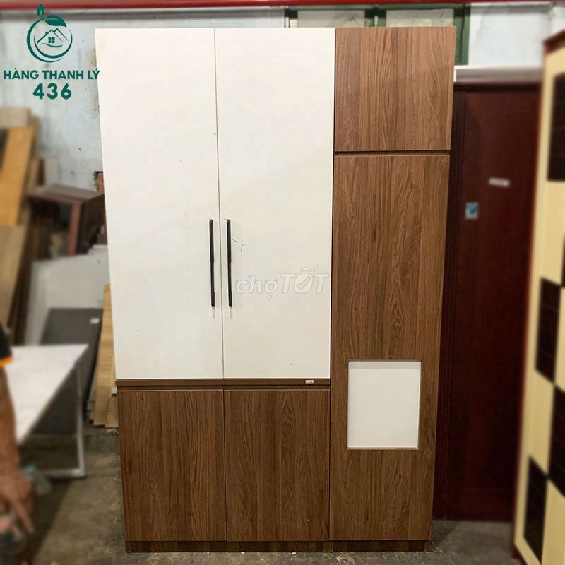 Tủ Quần Áo Gỗ Trắng Phối Vân Gỗ Nâu 1m36 Mới 90%. Mua bán Tủ, kệ gia đình tại Quận Tân Phú Tp Hồ Chí Minh được đăng bởi Công Ty TNHH TM DV Đầu Tư Và Xây Dựng Hải Đăng hình 1