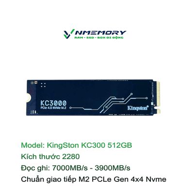 Ổ cứng SSD Kingston KC3000 512GB M.2 PCIe Gen4 x4. Mua bán Linh kiện (RAM, Card...) tại Quận Tân Bình Tp Hồ Chí Minh được đăng bởi Memoryshop