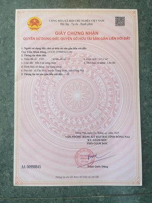 Cần bán 2 nền đất thổ cư ngay xã Tây Hoà. Mua bán đất tại Huyện Trảng Bom Đồng Nai được đăng bởi Trần Minh Dũng