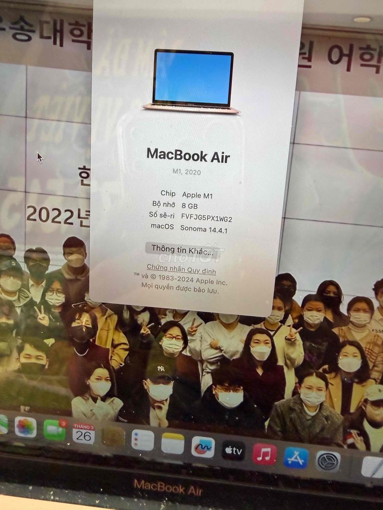 MacBook air M1 8/256g glod có sạc. Mua bán Laptop tại Thành phố Thủ Đức Tp Hồ Chí Minh được đăng bởi đỗ huy hình 1
