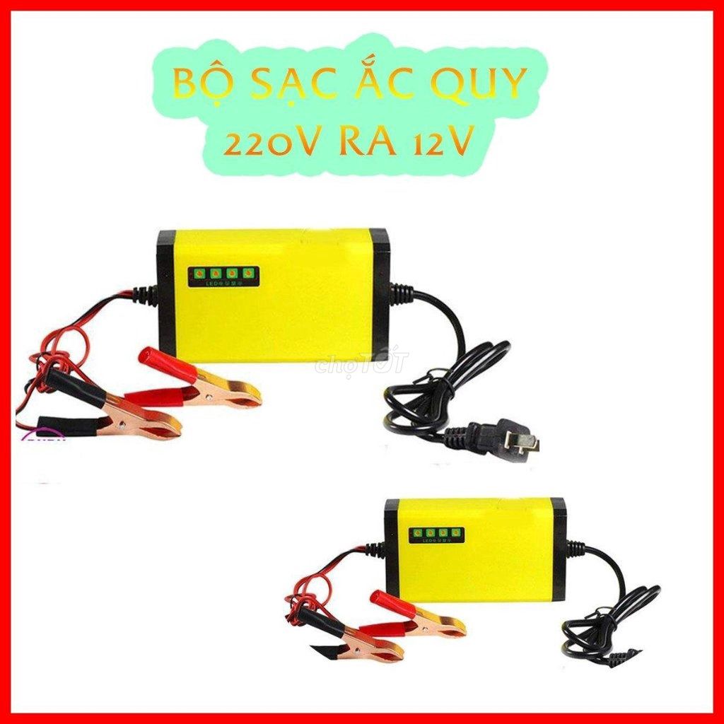 Bộ Sạc Ắc Quy 220V Ra 12V 2A-3A Có Đèn Báo