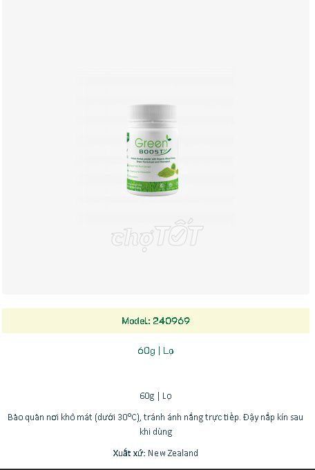 Trà Diệp lục thảo mộc GreenBoost™   60gr. Mua bán Đồ ăn, thực phẩm và các loại khác tại Quận Đống Đa Hà Nội được đăng bởi Siêu thị Anh Tú 68   hình 1