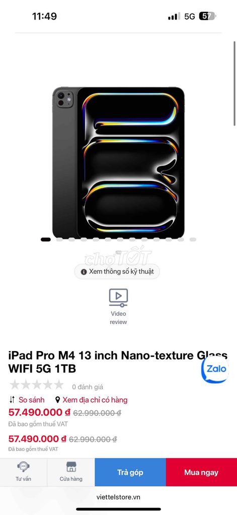 Thanh lý Ipad Pro M4 13icnh bản 1Tb mới nguyên ạ. Mua bán Máy tính bảng tại Quận Tây Hồ Hà Nội được đăng bởi Nguyễn Văn Lung hình 3