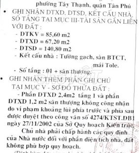 Bán nhà MTNB Phường Tây Thạnh, DT 4mx22m, 1 lầu, nhà sổ hồng đầy đủ