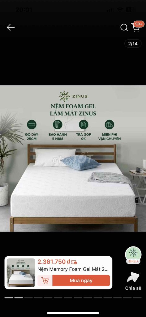 PASS NỆM FOAM NHÀ ZINUS ( Giá cả thương lượng). Mua bán Giường, chăn ga gối nệm tại Quận 11 Tp Hồ Chí Minh được đăng bởi Ngân Pt56 hình 1