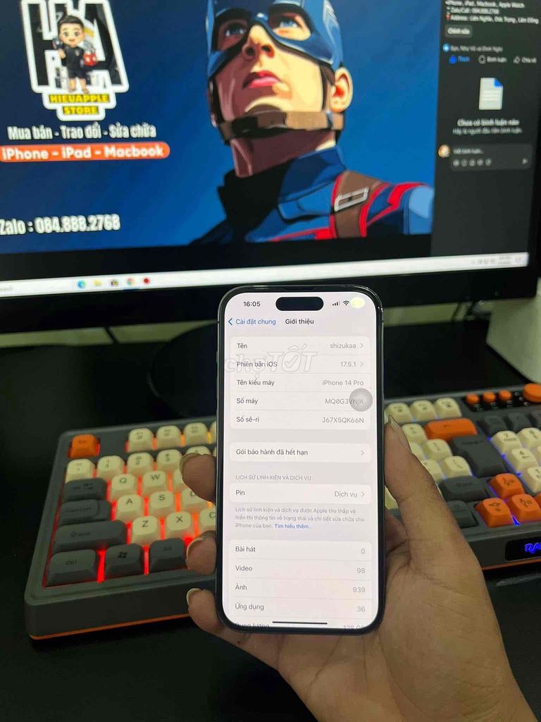 Apple iPhone 14 Pro 128GB Tím VN/A. Mua bán Điện thoại tại Huyện Đức Trọng Lâm Đồng được đăng bởi HieuAppleStore hình 1