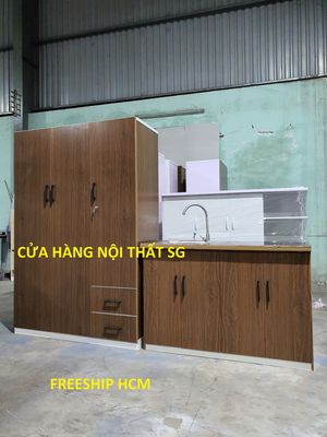 Combo Tủ 3Cánh +Tủ bếp Mini nhựa Đài Loan FsHCM