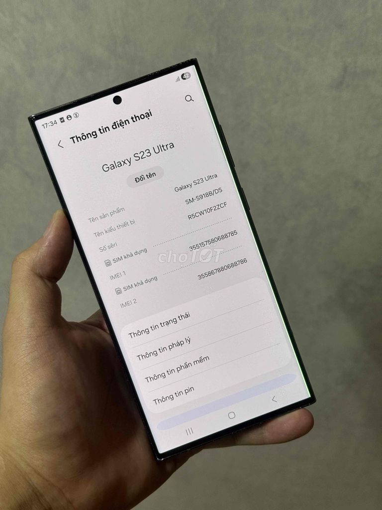 Samsung S23 Ultra 256GB Xám. Mua bán Điện thoại tại Quận Bình Thạnh Tp Hồ Chí Minh được đăng bởi Tuấn 5G Giá Sỉ Sam hình 1