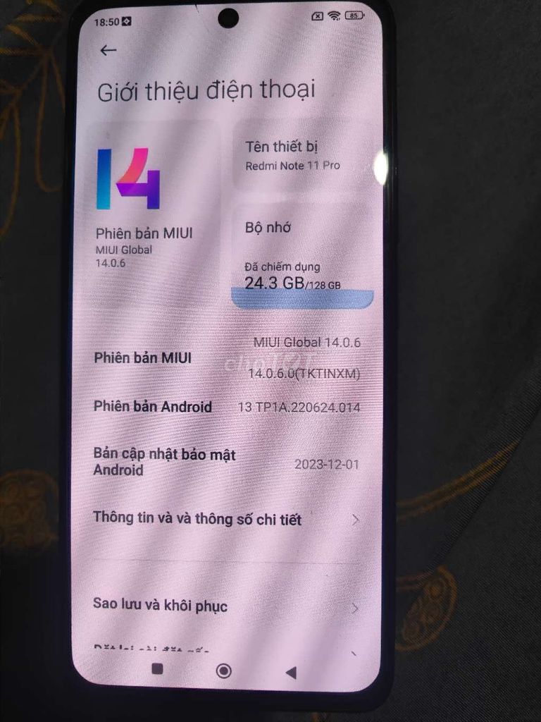 Xiaomi Redmi Note 11 Pro 5G 128GB Đen. Mua bán Điện thoại tại Quận Hà Đông Hà Nội được đăng bởi tuân phương hình 1