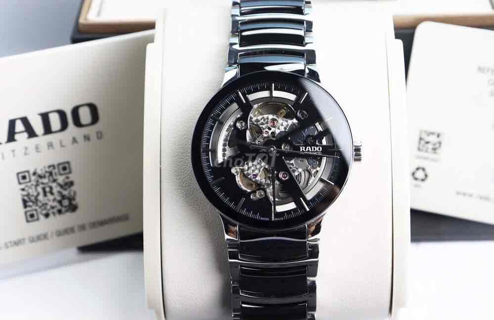 ĐH Nam: Rado Centrix Đá Ceramic đen Date 12/2023