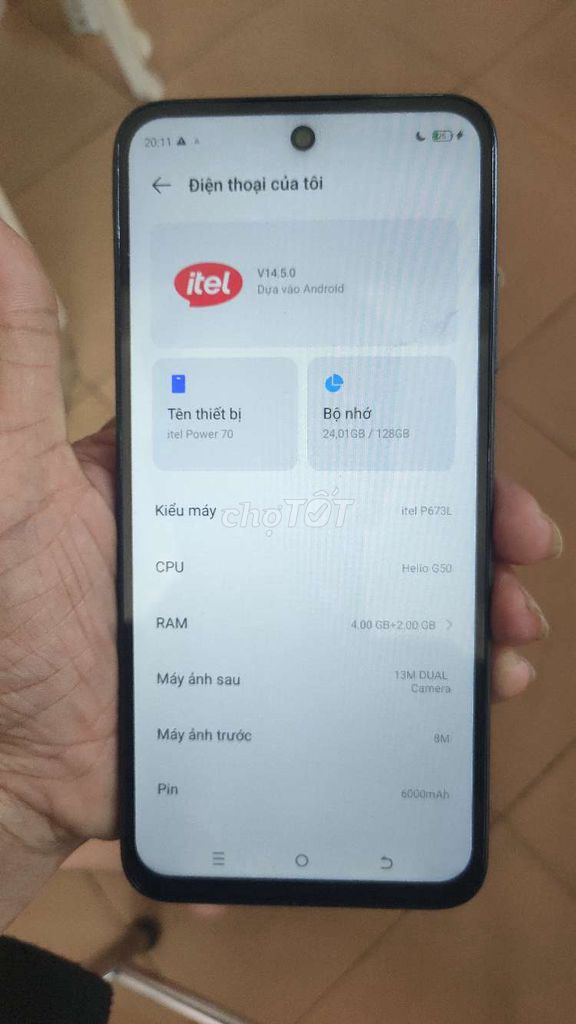 itel Power 70 4GB 128GB Helio G50. Mua bán Điện thoại tại Thành phố Biên Hòa Đồng Nai được đăng bởi Đỗ Văn Đào hình 1