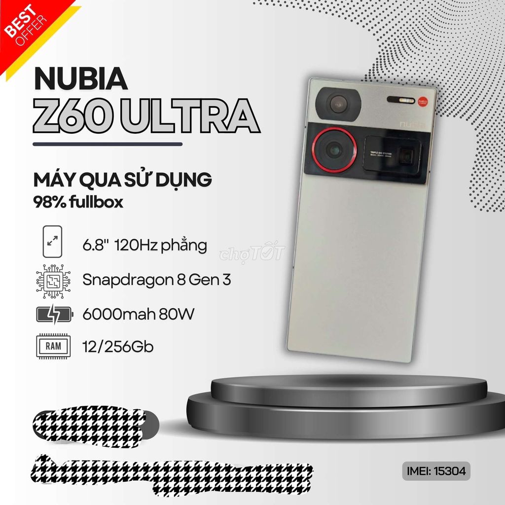 🥇NUBIA Z60 ULTRA BẠC FULLBOX 98%