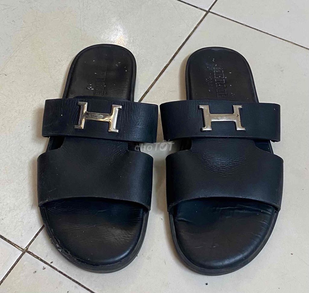Dép da Hermes Nam Da bò, size  43. Mua bán Giày dép tại Quận Thanh Xuân Hà Nội được đăng bởi Chú Phúc hình 1