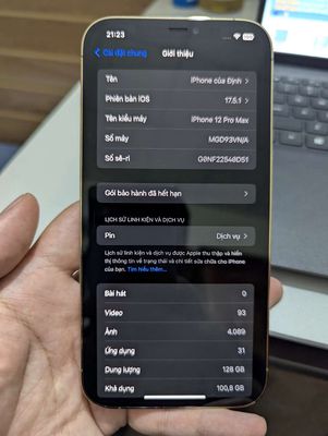iPhone 12 Pro Max 128GB màu vàng VN/A
