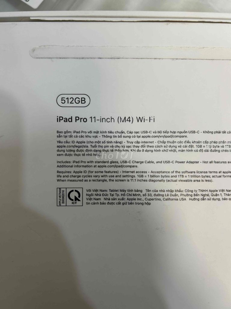 Apple iPad Pro M4 512GB Bạc. Mua bán Máy tính bảng tại Quận 3 Tp Hồ Chí Minh được đăng bởi Ngọc Thành hình 1