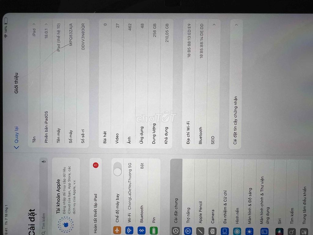 iPad gen 10 wifi 256GB 2023 đẹp keng