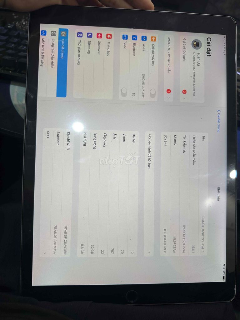 Apple iPad Pro 12.9 inch 32GB Bạc. Mua bán Máy tính bảng tại Huyện Hoài Đức Hà Nội được đăng bởi lê công tuấn hình 1