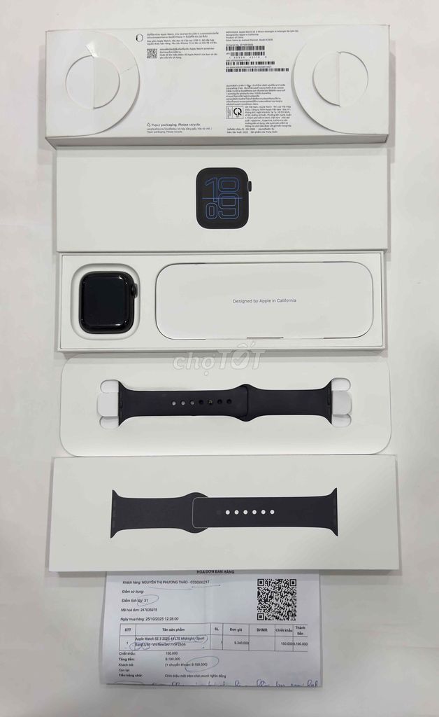 Apple Watch SE Gen3 44MM Midnight Esim 99% Fullbox. Mua bán Thiết bị đeo thông minh tại Quận Bình Thạnh Tp Hồ Chí Minh được đăng bởi Đức Phong hình 1