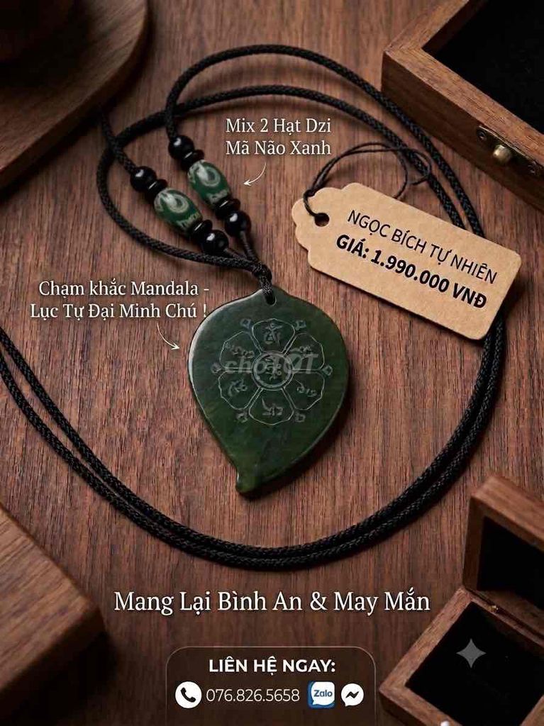 Mặt dây chuyền Ngọc bích Xanh Mandala. Mua bán Phụ kiện thời trang khác tại Quận Cẩm Lệ Đà Nẵng được đăng bởi Nguyễn Mạnh Hùng hình 1