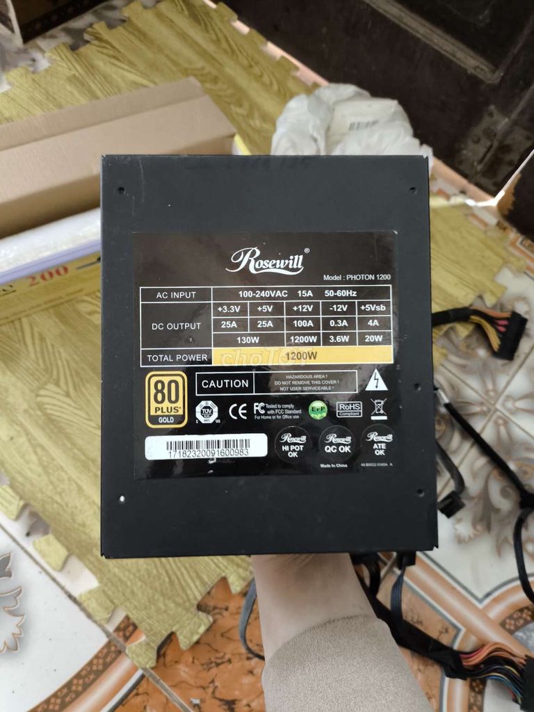 Nguồn rosewill 1200watt 80 plus gold. Zin. Mua bán Linh kiện (RAM, Card...) tại Huyện Ba Vì Hà Nội được đăng bởi Nguyễn Thị Thanh Hoa hình 1