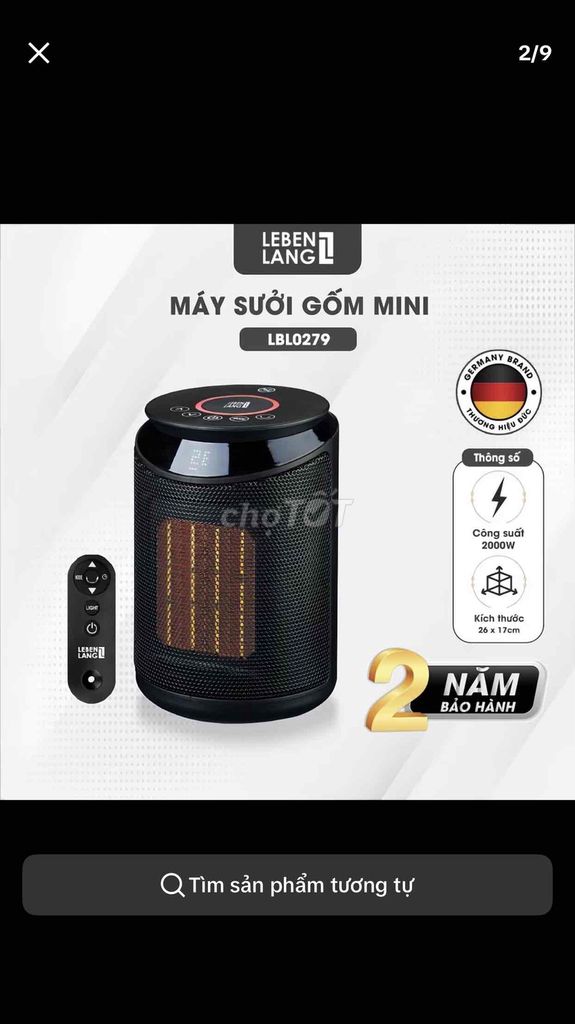 Máy sưởi gốm LEBENLANG LBL0279 Đen. Mua bán Nội thất, đồ gia dụng khác tại Quận Phú Nhuận Tp Hồ Chí Minh được đăng bởi Thien hình 1