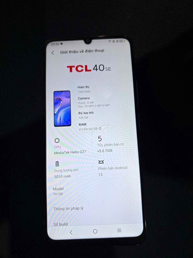 TCL 40 SE 4/128GB Có VoLTE/NFC. Mua bán Điện thoại tại Thị xã Bến Cát Bình Dương được đăng bởi Thuần hình 1