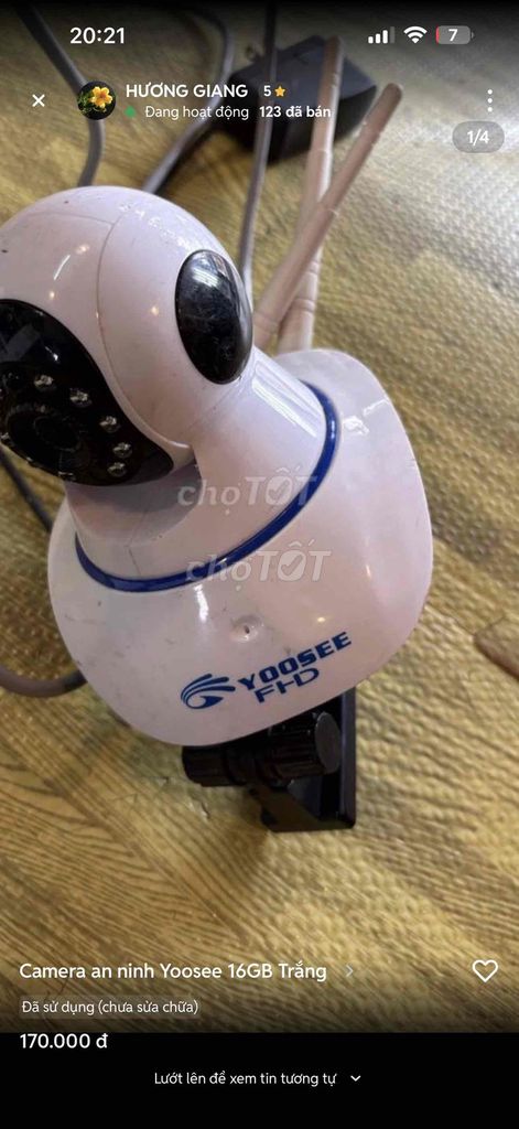Camera an ninh Yoosee 16GB Trắng. Mua bán Máy ảnh, Máy quay tại Quận Sơn Trà Đà Nẵng được đăng bởi HƯƠNG GIANG hình 1