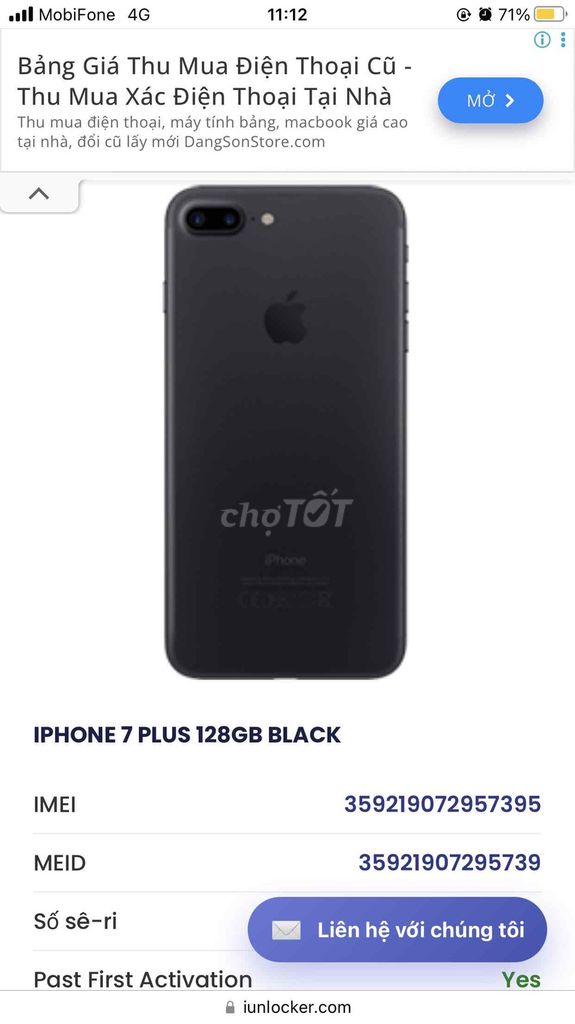 iPhone 7 Plus 128GB Đen Đã sử dụng. Mua bán Điện thoại tại Huyện Châu Thành Đồng Tháp được đăng bởi Võ Chí Tâm hình 1