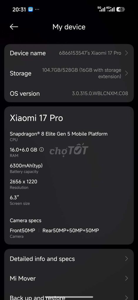 Xiaomi 17 Pro 16GB/512GB Trắng. Mua bán Điện thoại tại Quận Hải An Hải Phòng được đăng bởi Nguyenkhachoang hình 1