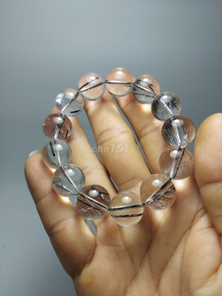 Vòng tay đá thạch anh tóc đen 15.5 li. Mua bán Đồ sưu tầm, đồ cổ tại Huyện Vĩnh Cửu Đồng Nai được đăng bởi Thành Tâm hình 1