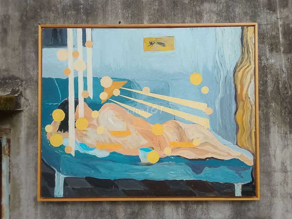 Tranh vẽ acrylic trên canvas 150x120cm. Mua bán Đồ sưu tầm, đồ cổ tại Huyện Hòa Vang Đà Nẵng được đăng bởi Huỳnh Công Nhớ hình 1