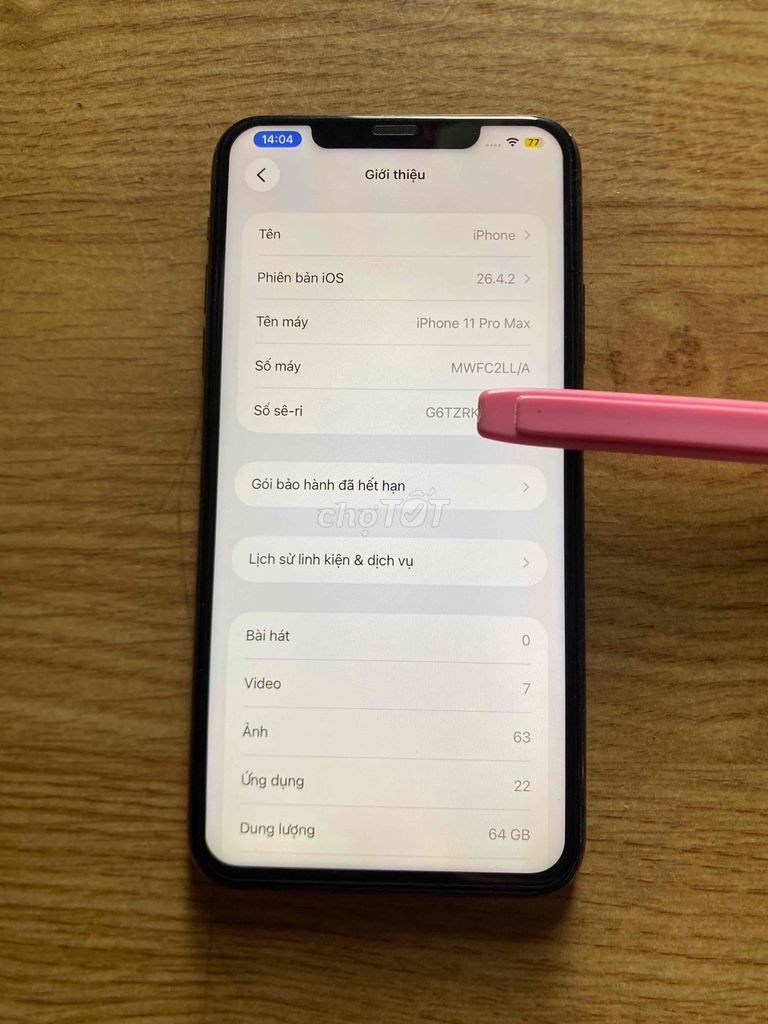 Apple iPhone 11 Pro Max 64GB Xám Đã qua sử dụng. Mua bán Điện thoại tại Huyện Bình Chánh Tp Hồ Chí Minh được đăng bởi Trung hình 1