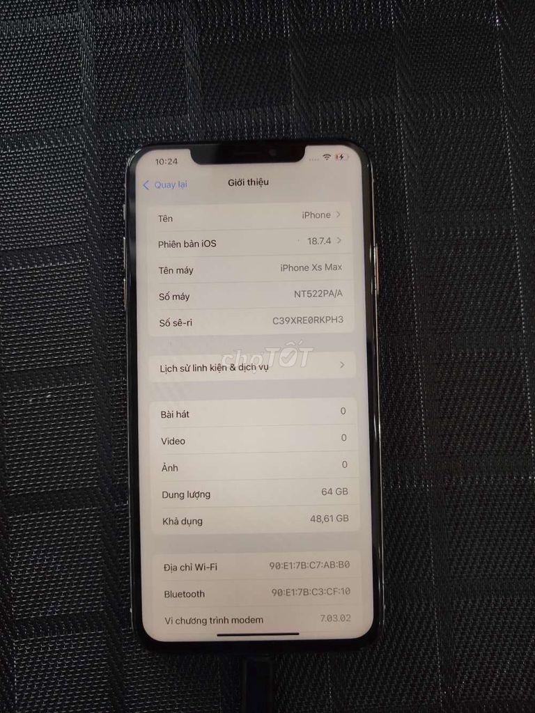 Apple iPhone Xs Max 64GB Trắng. Mua bán Điện thoại tại Quận Hải Châu Đà Nẵng được đăng bởi tuân hình 1