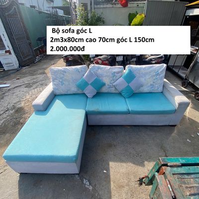 SOFA GÓC L MÀU XANH NGỌC CŨ THANH LÝ. Mua bán Bàn ghế tại Quận 10 Tp Hồ Chí Minh được đăng bởi thanh lý phong hải 