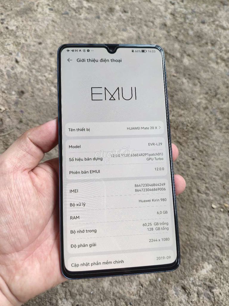 Huawei Mate 20 X 6GB/128GB Xanh. Mua bán Điện thoại tại Huyện Long Thành Đồng Nai được đăng bởi ncta79 hình 1