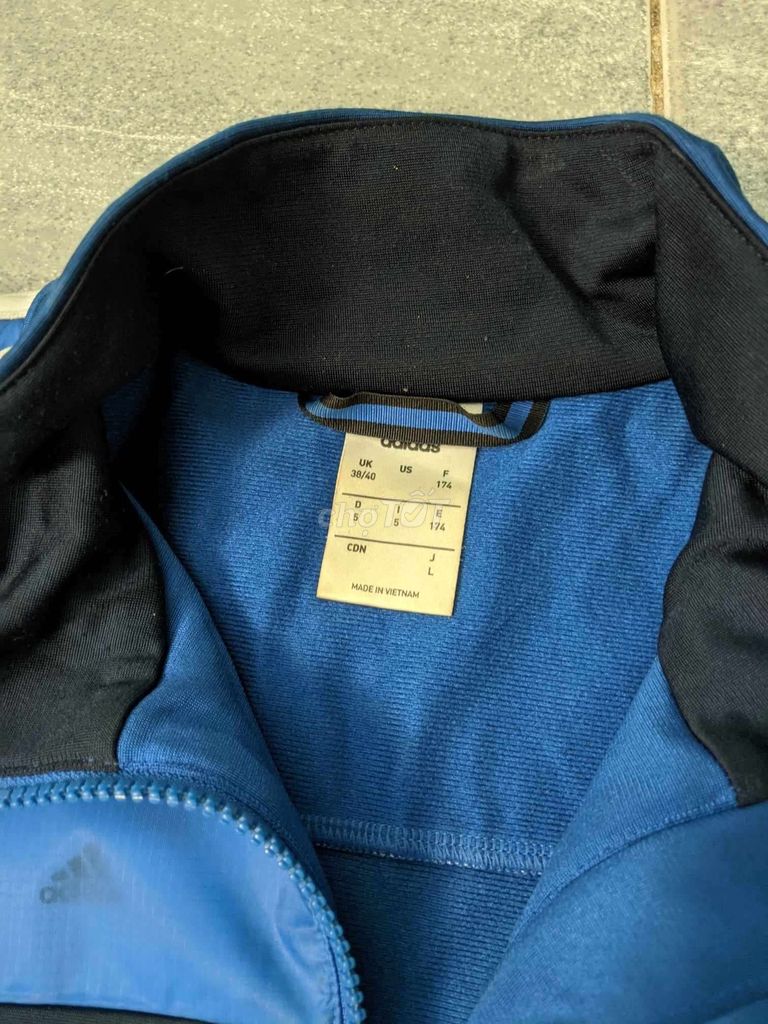 Áo khoác Adidas xanh 3 sọc tay form M