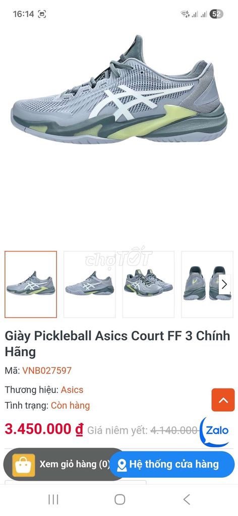 Giày thể thao Asics 39 Xám Vàng neon. Mua bán Giày dép tại Thành phố Biên Hòa Đồng Nai được đăng bởi Phạm Hoàng hình 1