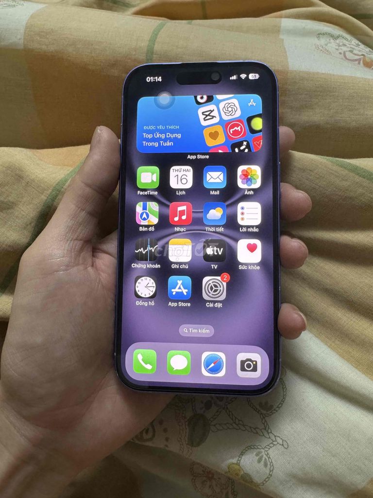 Apple iPhone 16 128GB Tím. Mua bán Điện thoại tại Quận Tây Hồ Hà Nội được đăng bởi dodug hình 1