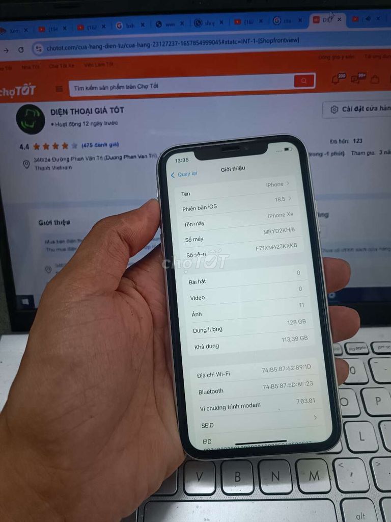 IPHONE XR 128GB MÁY QUỐC TẾ ZIN FULL CN. Mua bán Điện thoại tại Quận Bình Thạnh Tp Hồ Chí Minh được đăng bởi Dân Mobile hình 1