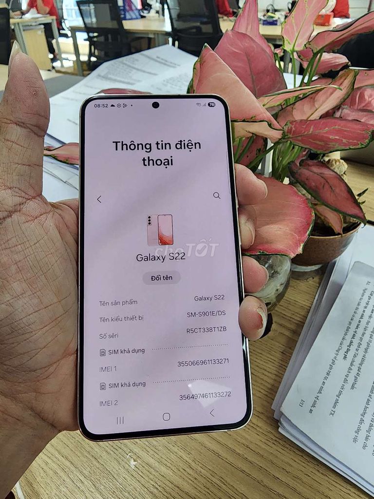 Samsung Galaxy S22 128GB Vàng hồng Snap 8 gen 1. Mua bán Điện thoại tại Quận Bình Tân Tp Hồ Chí Minh được đăng bởi Long Vespa  hình 1