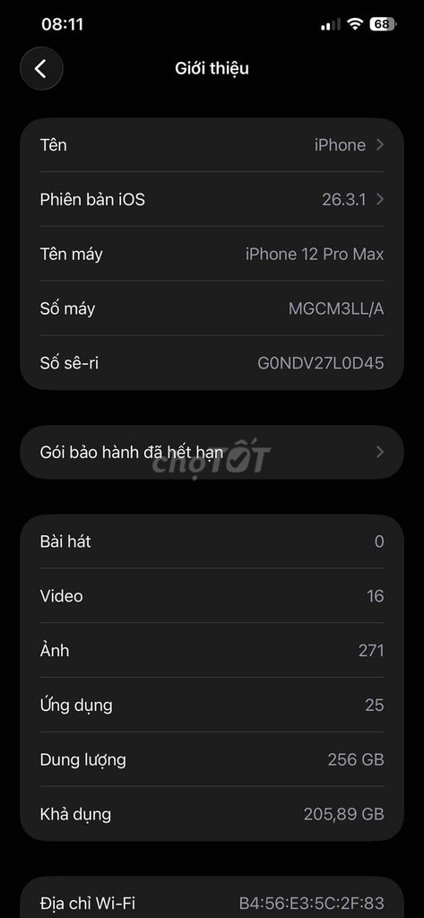 Apple iPhone 12 Pro Max 256GB Vàng. Mua bán Điện thoại tại Thị xã Thái Hòa Nghệ An được đăng bởi Mr 868 hình 1
