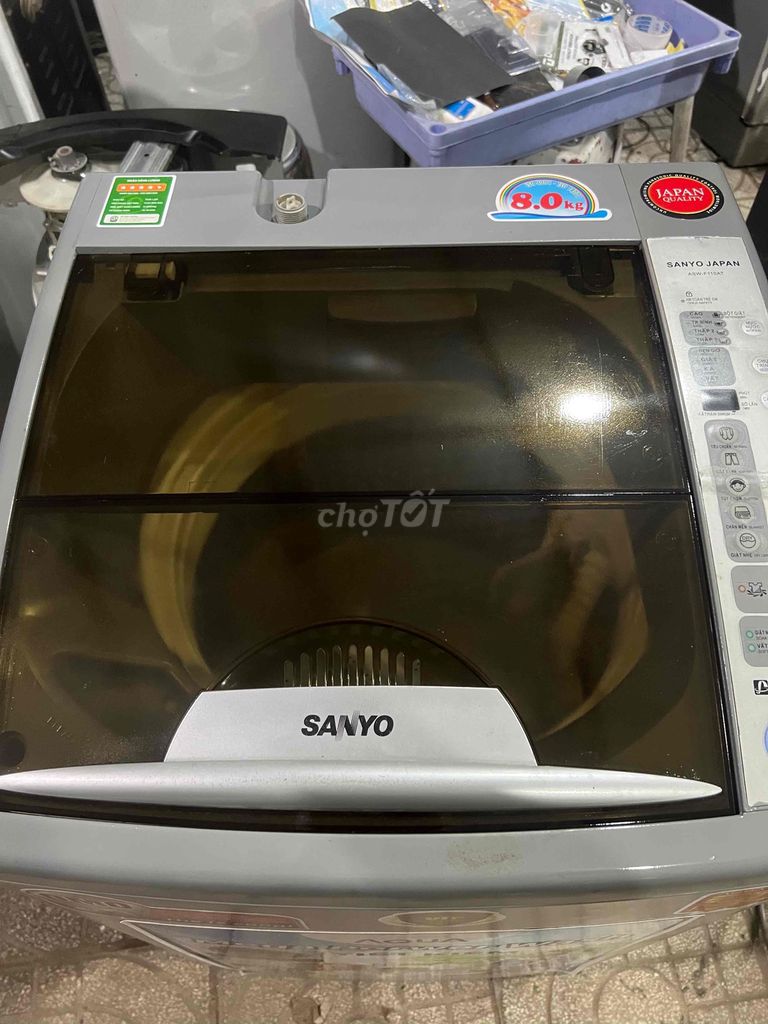 Máy giặt Sanyo 8.0 kg Xám tiết kiệm điện nước. Mua bán Máy giặt tại Quận Cái Răng Cần Thơ được đăng bởi Cửa Hàng Điện Máy Điện Lạnh Gia Bảo hình 1