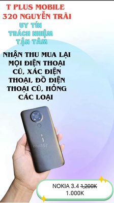 nokia 3.4 chỉ 1tr ở T Plus Mobile nha ace ạ. Mua bán Điện thoại tại Thành phố Huế Thừa Thiên Huế được đăng bởi T PLUS MOBILE MUA BÁN ĐIỆN THOẠI