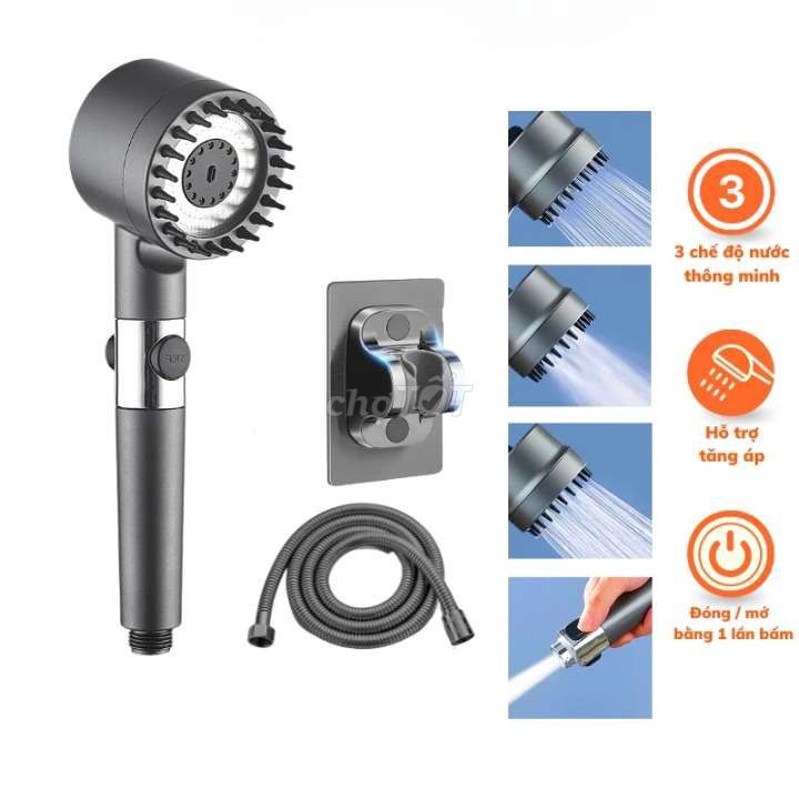 Vòi sen tăng áp Massage 3in1 kèm dây 1,5met. Mua bán Thiết bị vệ sinh, nhà tắm tại Quận Gò Vấp Tp Hồ Chí Minh được đăng bởi Blue Home Gia Dụng Giá Sỉ Toàn Quốc hình 1