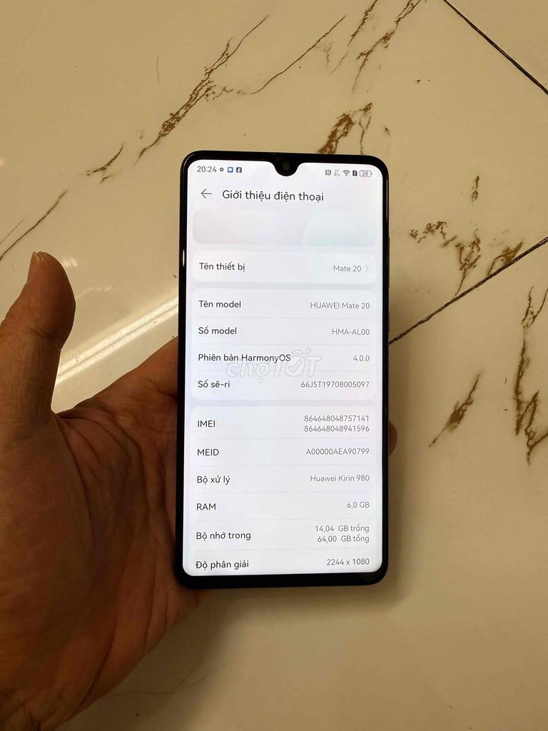 Bán Huawei Mate20 Ram6/64 zin cũ. Mua bán Điện thoại tại Quận Hà Đông Hà Nội được đăng bởi Mạnh Mobile hình 1
