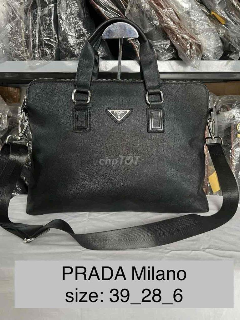 Cặp công sở khoá 2 hàng PRADA MILANO 39x28x6