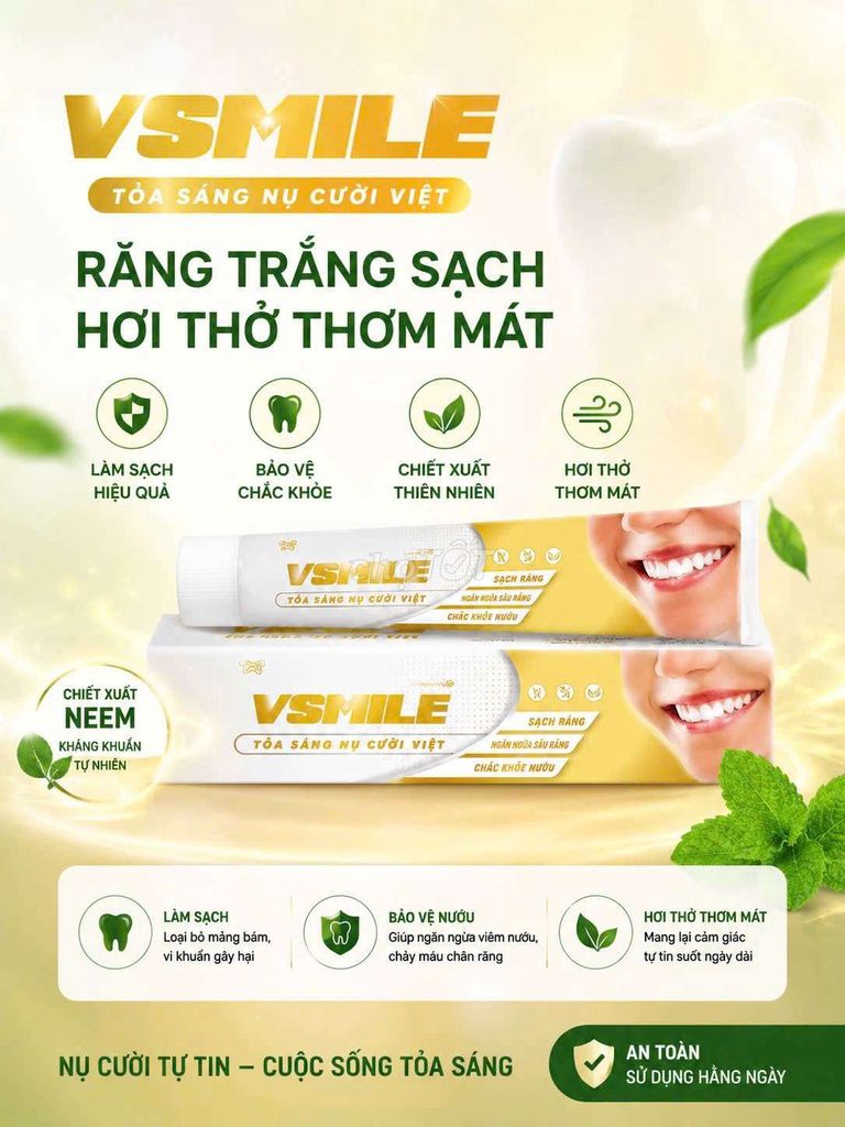 Kem đánh răng VSMILE Cà phê 150g Chiết xuất Neem. Mua bán Thiết bị vệ sinh, nhà tắm tại Thành phố Tân An Long An được đăng bởi SHOP CÂY ĐUỐC NHỎ  hình 1