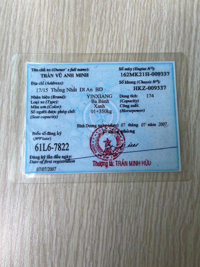 ✅Cần thanh lý nhanh xe 3 bánh có ben giấy tờ *17tr. Mua bán Phương tiện khác tại Quận 7 Tp Hồ Chí Minh được đăng bởi Nguyễn Thu Hà  hình 5